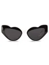 Fiorucci Heart-shaped White Acetate Sunglasses With Black Lenses In Black