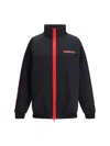 Fiorucci Hot Winter Tricolor Stripe Jacket In Black