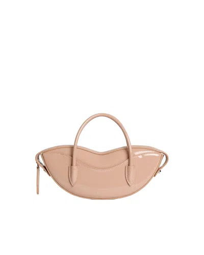 Fiorucci Iconic Nude Vinyl Lip-shaped Mini Bag In Beige
