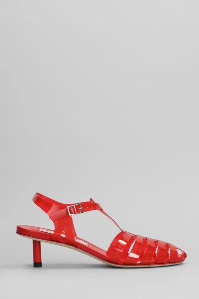 Fiorucci Jelly Kitten Heels Sandals In Red Pvc