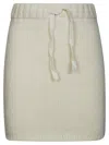 Fiorucci Knitted Mini Skirt With Ribbed Waistband And Embroidered Detail In Gray