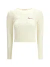 Fiorucci Cream Merino Wool Sweatshirt In White