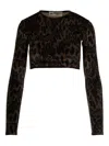 Fiorucci Leopard-print Long-sleeves Top In Black