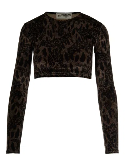 FIORUCCI LEOPARD-PRINT LONG-SLEEVES TOP