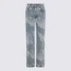 Fiorucci Light Blue Cotton Jeans In Animal Print