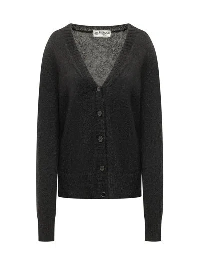 Fiorucci Lip Button Cardigan In Black