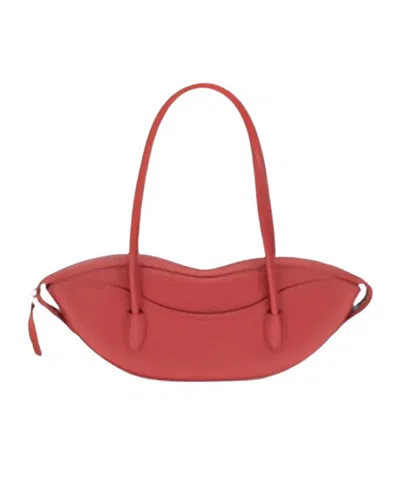 Fiorucci Lip-patterned Zippered Handbag In Red