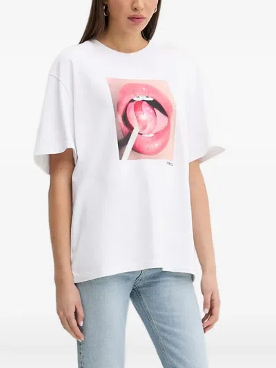 Fiorucci Lips Lollipop Print T-shirt