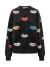 Fiorucci Lips Mohair Sweater In Black Multi