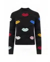 Fiorucci Lips Print Mock Neck Sweater In Multi