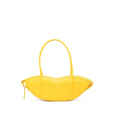 Fiorucci Lips Zip Handle Tote Bag In Yellow