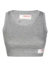 Fiorucci Logo-appliqué Cropped Tank Top In Gray