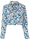 Fiorucci Logo Cropped Jacket In Blue