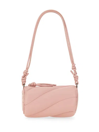 Fiorucci Logo Embroidered Zip-up Padded Crossbody Bag In Pink