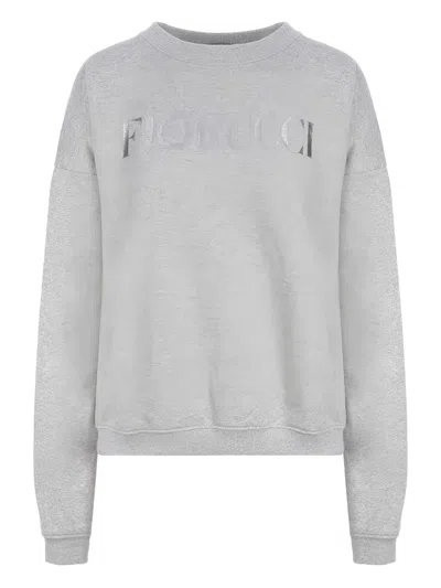 Fiorucci Logo-print Crew-neck Sweatshirt In Gray