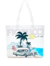 Fiorucci Multicolour Pvc Shopper In White