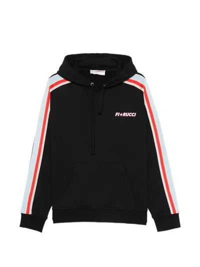 Fiorucci Logo-print Side-stripe Hoodie In Black