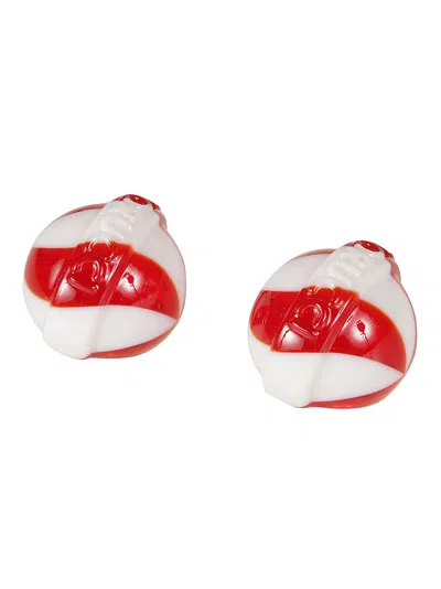 Fiorucci Lollipop Earrings In Red/white
