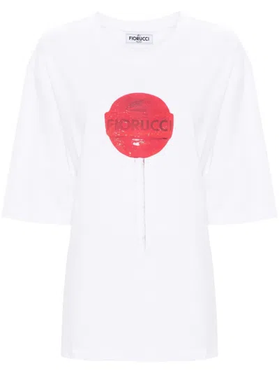 Fiorucci `lollipop` Print Regular Fit T-shirt In White
