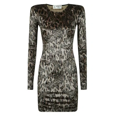 Fiorucci Long-sleeved Bodycon Mini Dress In Multi