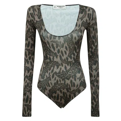 Fiorucci Long-sleeved Bodysuit In Gray