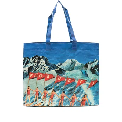 Fiorucci Maxi Winter Waterskiing Tote Bag In Blue