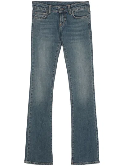 Fiorucci Logo-patch Bootcut Jeans In Blue