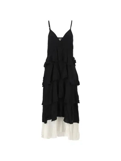 Fiorucci Midi Ruffled Tiered Dress In Black
