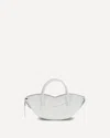 Fiorucci Glitter-effect Lip-shape Mini Bag In Silver