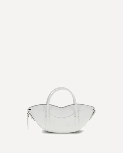 Fiorucci Glitter-effect Lip-shape Mini Bag In Silver