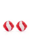 Fiorucci Striped Mini Lollipop Earrings In 白色
