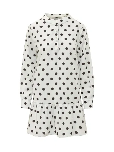 Fiorucci Mini Polka Dot Suit Dress In White