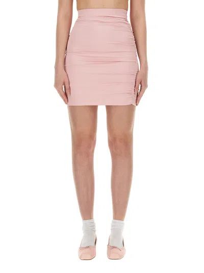 Fiorucci Mini Satin Skirt In Pink