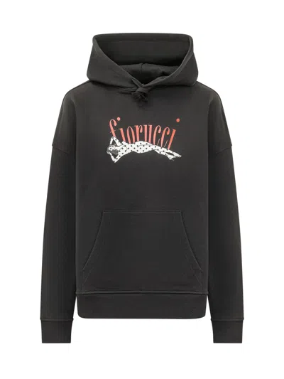 Fiorucci Mini Sweatshirt With Polka Dot Hood In Black