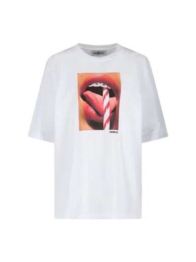 Fiorucci 'mouth Graphic' T-shirt In White