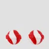 Fiorucci Striped Mini Lollipop Earrings In Red