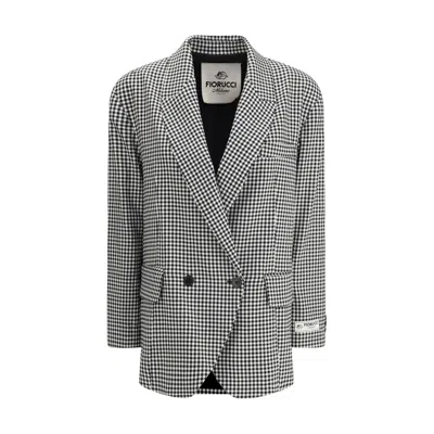 Fiorucci Multicolor Fleece Wool Blazer In Gray