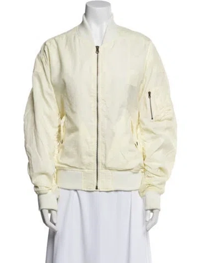 Pre-owned Fiorucci Nylon Bomber Jacket In Yellow