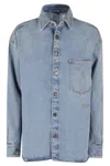 Fiorucci Open Back Embroidered Denim Shirt