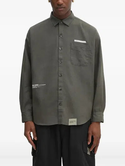 Fiorucci Patch-pocket Shirt In Gray