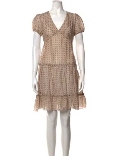 Pre-owned Fiorucci Patterned Mini Dress In Neutrals