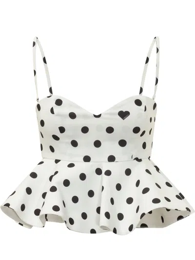 Fiorucci Playful Polka Dot Top In White
