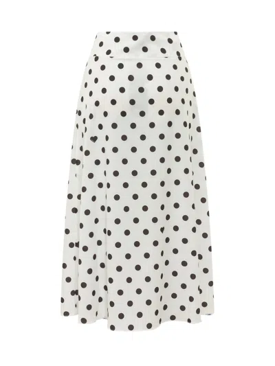 Fiorucci Polka Dot Midi Skirt In White