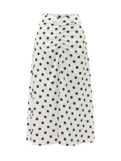 Fiorucci Polka Dot Midi Skirt In White