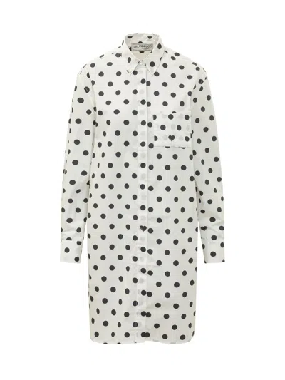 Fiorucci Polka Dot Suit Shirt In White