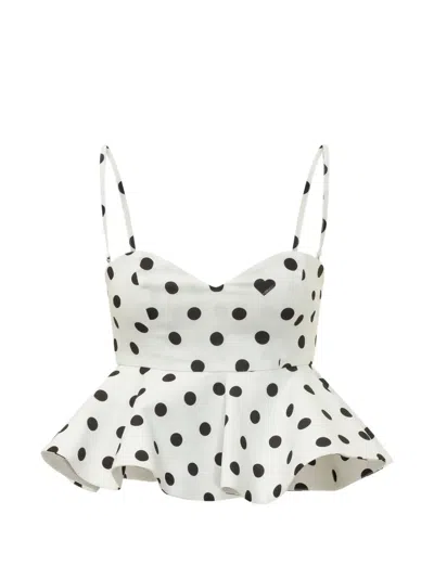 Fiorucci Playful Polka Dot Top In White