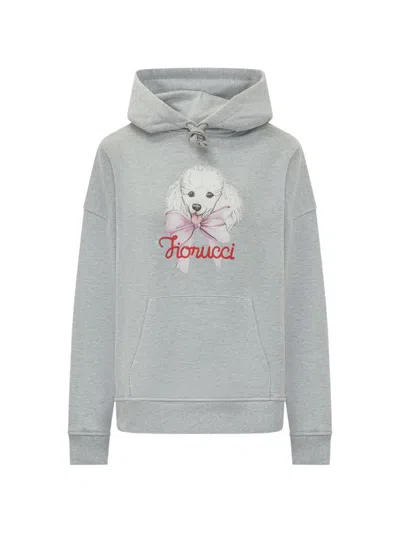 Fiorucci Poodle-print Hoodie In Gray