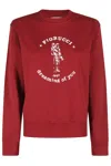 Fiorucci Bordeaux Crewneck Sweatshirt With Vintage Graphic Print
