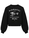 Fiorucci Cupid Love Club Black Crop Sweatshirt In Black