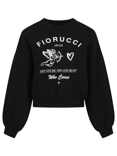 Fiorucci Cupid Love Club Black Crop Sweatshirt